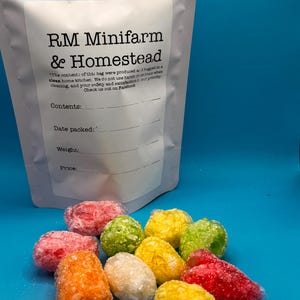 Freeze dried gummy bears candy treat snack puff