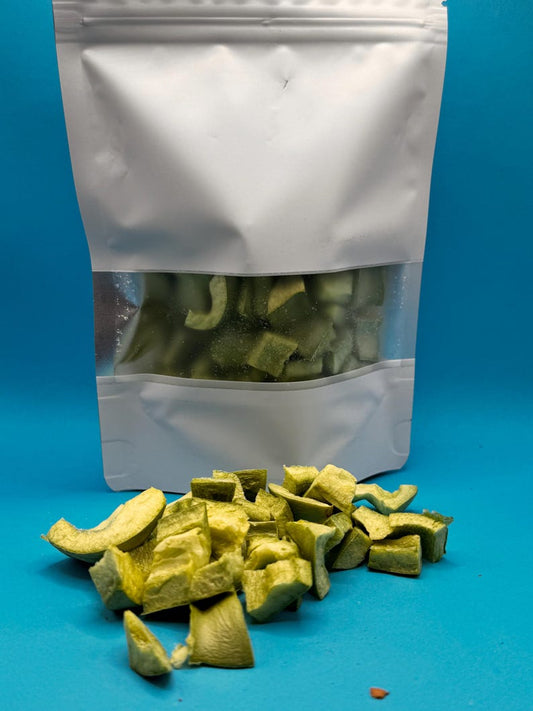 Organic no apeel freeze dried green bell peppers treat snack